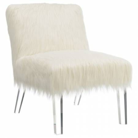 Accent Seating Faux Sheepskin Chair with Acrylic Legs