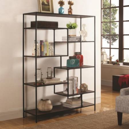 Bookcases Modern Bookcase with Offset Shelves