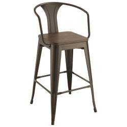 Dining Chairs and Bar Stools Cafe Bar Stool with Wood Seat