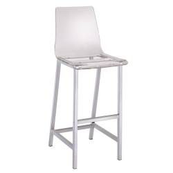 Dining Chairs and Bar Stools Acrylic Bar Height Stool with Chrome Base