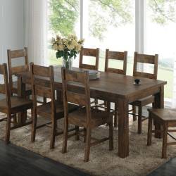 Coleman Rustic Dining Table with Over-Sized Block Legs