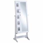 904031 Accent Mirrors White Jewelry Cheval Mirror with Picture Frames