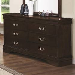 Louis Philippe 202 6 Drawer Dresser with Silver Bails 202413