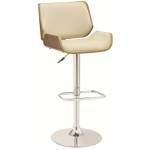 130503 Bar Units and Bar Tables Adjustable Bar Stool with Ecru Upholstery and Wood Back