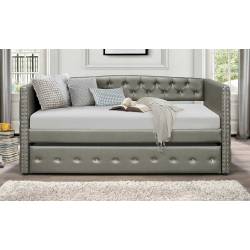 Trill Daybed with Trundle - Silver Vinyl 4974-A+B