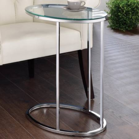 Accent Tables Glass Top Contemporary Snack Table 902927