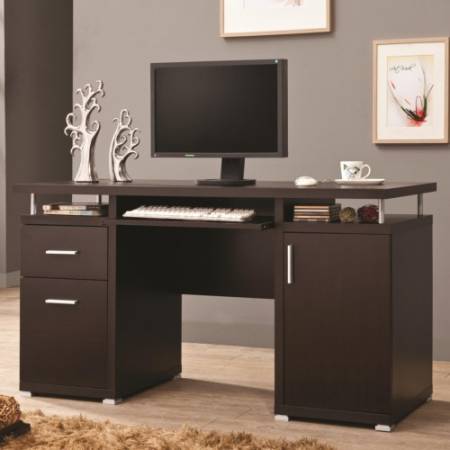 Computer Desk with 2 Drawers and Cabinet 800107
