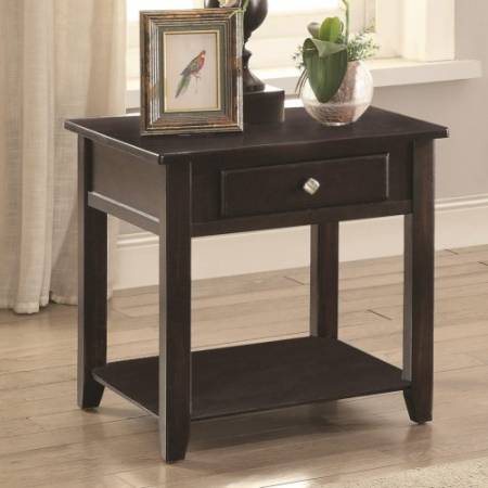 72103 Square End Table with Drawer and Shelf 721037