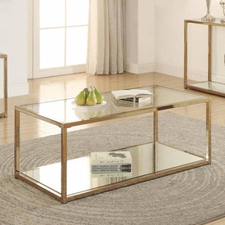 Calantha Coffee Table with Mirror Shelf 705238