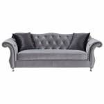 Frostine Glamorous Sofa with Crystal Button Tufting