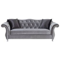 Frostine Glamorous Sofa with Crystal Button Tufting
