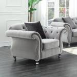 Frostine Upholstered Chair with Crystal Button Tufting