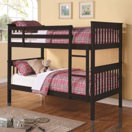 Bunks Twin Over Twin Bunk Bed with Full Length Guard Rails 460234