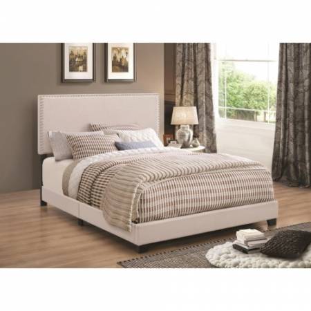 Upholstered Beds Upholstered King Bed with Nailhead Trim 350051KE