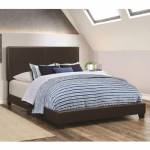 Dorian Brown Leatherette Upholstered Queen Bed 300762Q