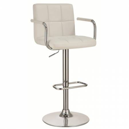 Dining Chairs and Bar Stools Adjustable Bar Stool with White Upholstery 121097