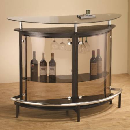 Bar Units and Bar Tables Contemporary Bar Unit with Smoked Acrylic Front