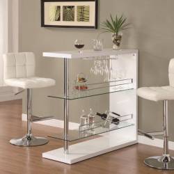 Bar Units and Bar Tables Rectangular Bar Unit with 2 Shelves and Wine Holder 100167