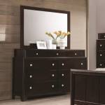 Madison Dresser with Nine Dovetail Drawers and Mirror with Wood Frame