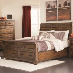 Elk Grove California King Sleigh Bed with 2 Drawers