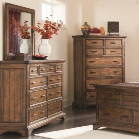 Elk Grove Dresser and Mirror Set with 9 Drawers
