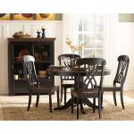 Ohana Round Dining Set - Black 1393BK-48+1393BKS