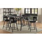 Appert Counter Height Dining Set - Black - Black Bi-Cast Vinyl 5566-24BK-GR