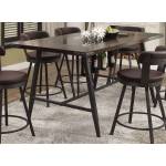 Appert Counter Height Table - Black Glass - Black Bi-Cast Vinyl 5566-36+G