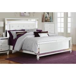 Alonza Bed with LED Lighting - Brilliant White 1845KLED-1