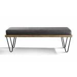 Metallo Bench - Wood Frame - Dark Metal Legs 4526
