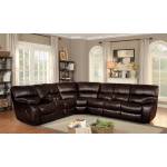 Pecos Reclining Sectional Set - Dark Brown Leather Gel Match