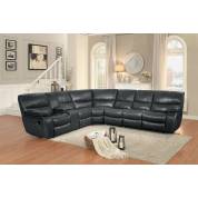 Pecos Reclining Sectional Set - Grey Leather Gel Match