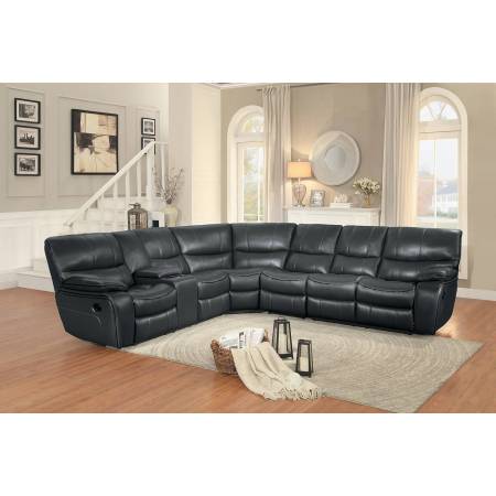 Pecos Reclining Sectional Set - Grey Leather Gel Match