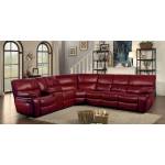 Pecos Reclining Sectional Set - Red Leather Gel Match