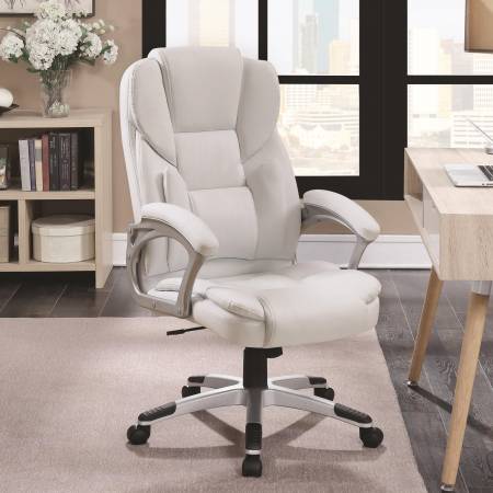 Office Chairs White Leatherette Office Chair 801140