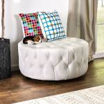 LATOYA ROUND OTTOMAN CM-AC6289WH