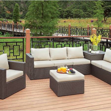 DAVINA PATIO SECTIONAL W/ OTTOMAN & STORAGE CM-OS1818