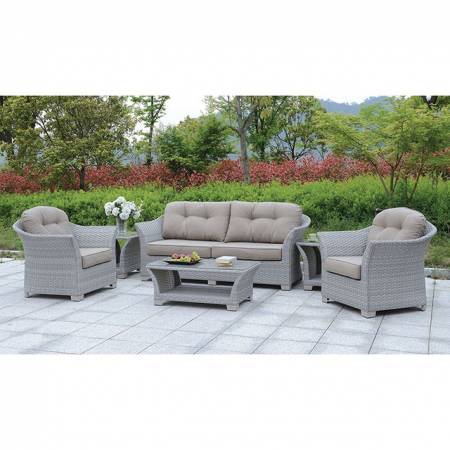 BOWBELLS 6 PC. PATIO SET W/ COFFEE TABLE & 2 END TABLES CM-OS1829GY