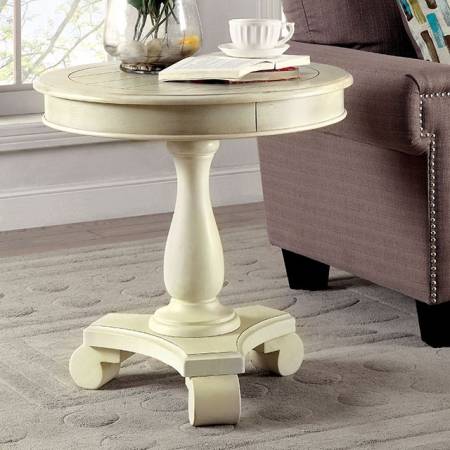 KALEA ROUND ACCENT TABLE CM-AC135WH