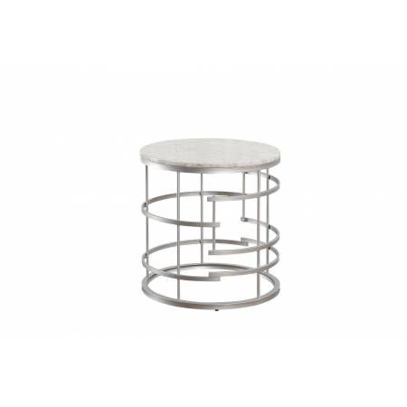 3608SV Brassica Round End Table with Faux Marble Top
