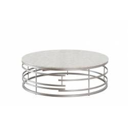 3608SV Brassica Large Round Cocktail Table with Faux Marble Top