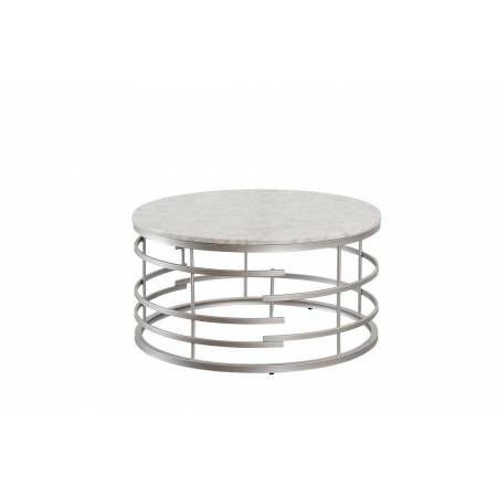 3608SV Brassica Round Cocktail Table with Faux Marble Top
