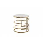 3608 Brassica Round End Table with Faux Marble Top