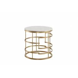 3608 Brassica Round End Table with Faux Marble Top