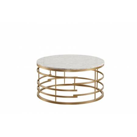3608 Brassica Round Cocktail Table with Faux Marble Top