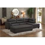 9924GRY Terza 3PC SET: SECTIONAL, OTTOMAN