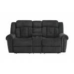 9901CC Nutmeg Double Reclining Love Seat with Center Console