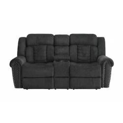 9901CC Nutmeg Double Reclining Love Seat with Center Console
