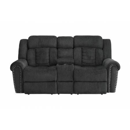 9901CC Nutmeg Double Reclining Love Seat with Center Console