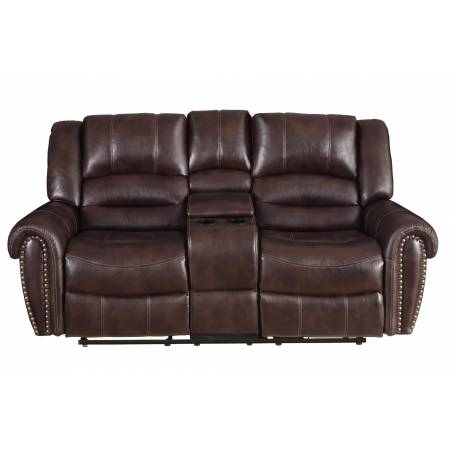 9668NDB Center Hill Double Glider Reclining Love Seat with Center Console